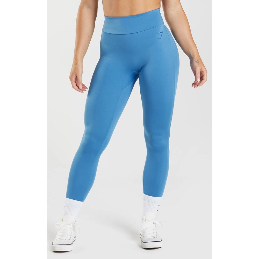 Gymshark Power Regular High Rise Baby Blue Leggings Size M - Picture 8 of 8